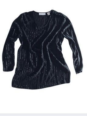 Vintage Black Beaded Blouse